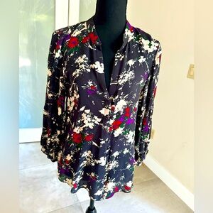 Parker Floral Silk Blouse Sz XS NWOT